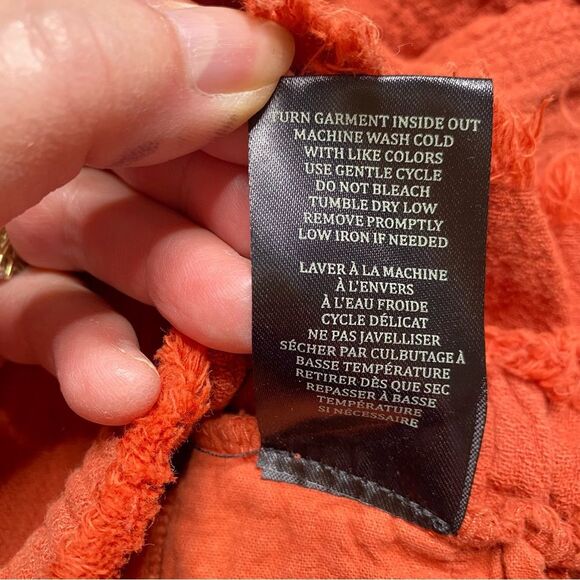 Blank NYC 100% Cotton Elastic Waist Shorts Raw Frayed Rust Pockets Sz S NWT - Picture 10 of 11